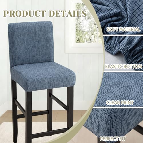 Image of Bar Stool Covers Counter Chair Slipcovers Set of 2,Color 01 | Stretch Barstool Seat Covers,Washable Removable Pub Tall Stool Slipcover,Bar Chair Cover for Kitchen Dining Room Cafe