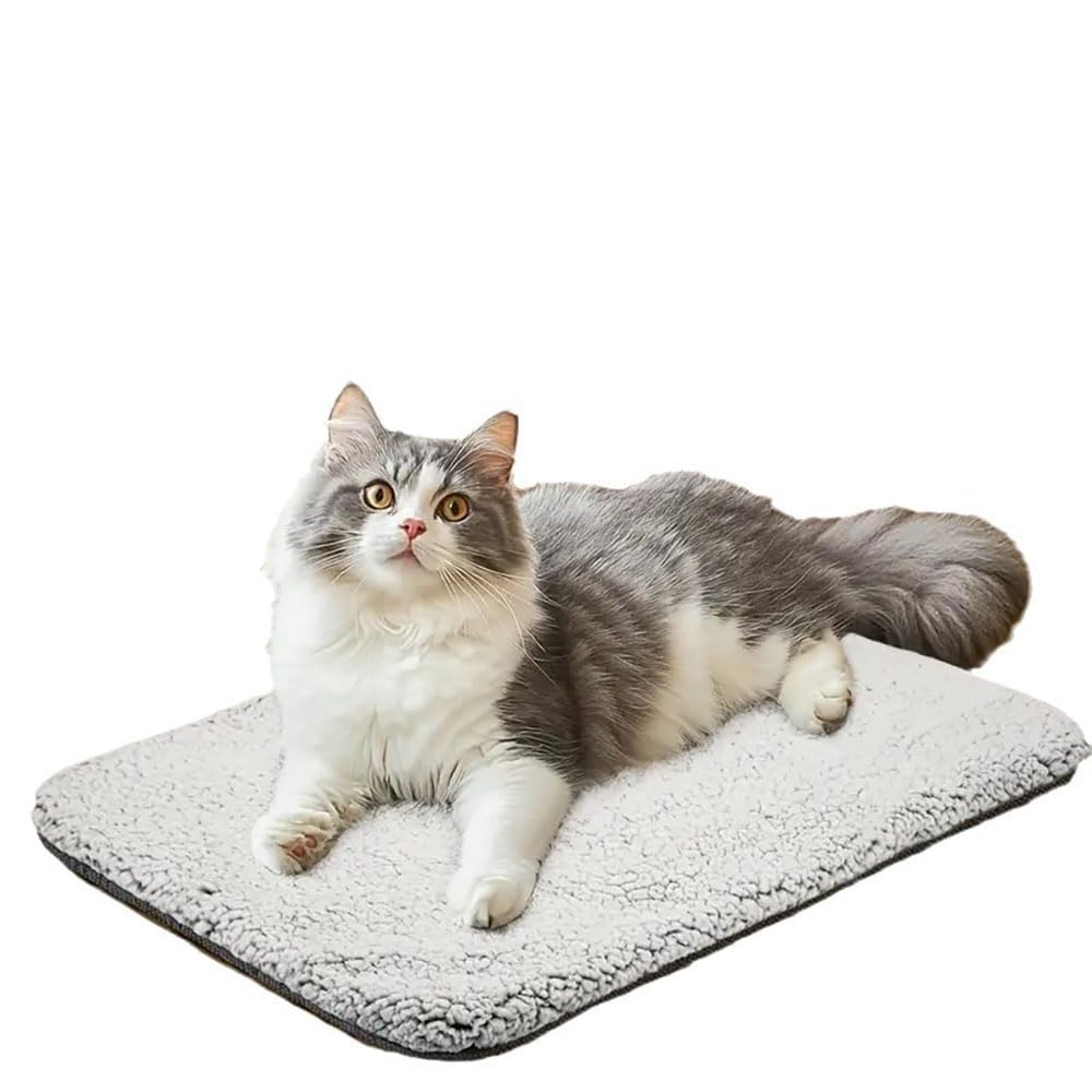 EEGAO Self Heating Cat Bed Washable Heated Cat Blanket Washable Warming Pet Pad Electric-Free Heat Bed Puppy Cushion Thermal Dog Bed Mat Non-Slip (50×70cm)