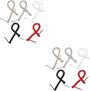 UKCOCO 20 Pcs Telephone Line Modular Coiled Telephone Handset Cord Coiled Handset Cord Coiled Telephone Cord Replacement Handset Curly Cord Universal Telephone Handset Coiled Phone Cord