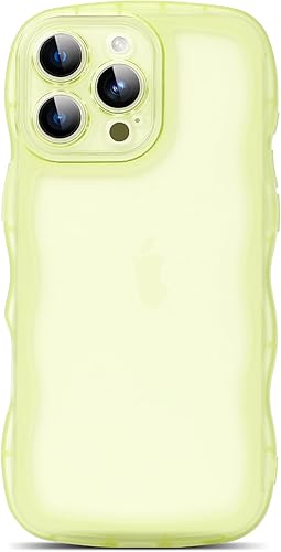 Miniatura 9 de Funda compatible con iPhone 13 de 6.1 pulgadas 2021, bonita funda protectora Kawaii con forma de marco de onda rizada de silicona suave a prueba de
