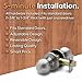 Copper Creek Passage Interior Door Knob – ANSI Grade-3 Certified, Modern Heavy Duty Handle, Easy Install and Reversible for Bedroom, Bathroom & Closets – Satin Stainless (1 Pack)