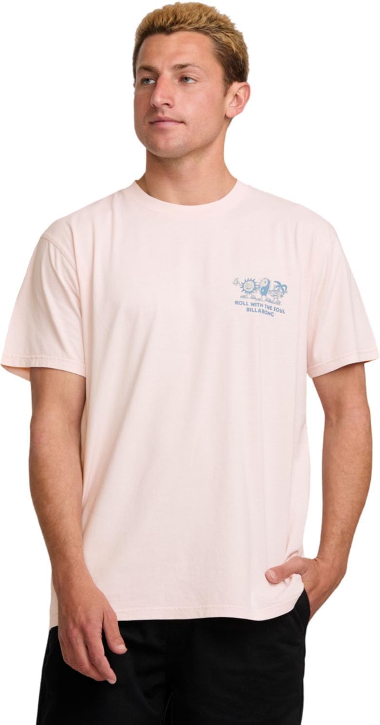 Billabong - Mens Roll Premium Ww Short Sleeve T-Shirt, Color Light Pink, Size: XX-Large
