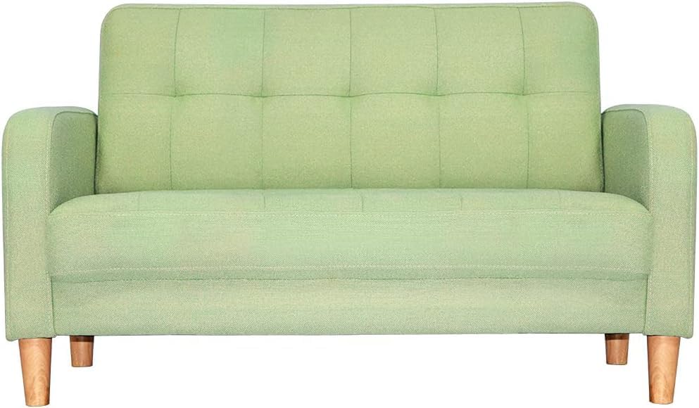 ソファー 2 人掛け 肘付き 天然木脚 幅約 110cm 簡単組み立て 2WAY