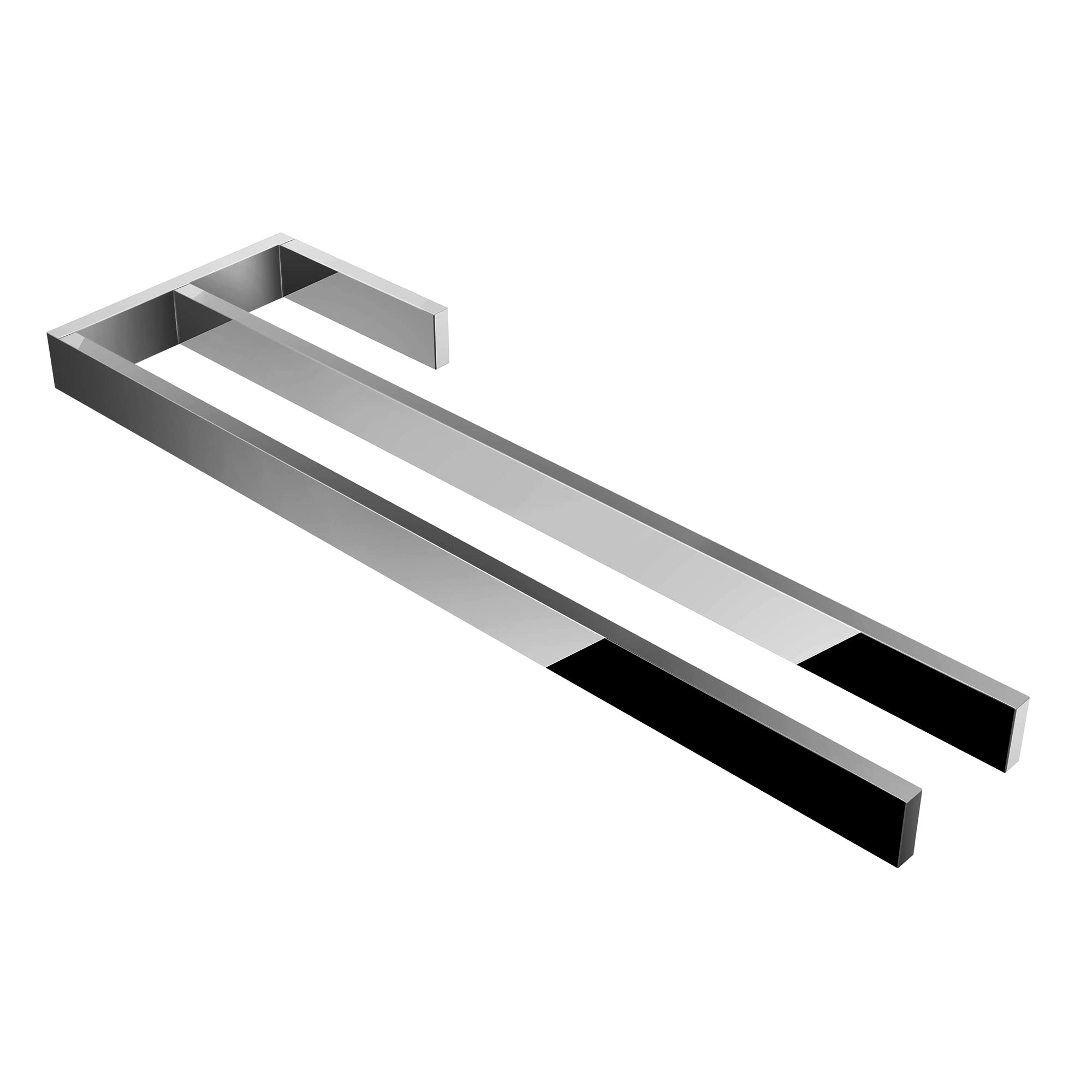 kalb | Portasciugamani Jörn con due aste per lavabo, cromato, alluminio, lunghezza: 400 mm, altezza: 25 mm, profondità: 120 mm