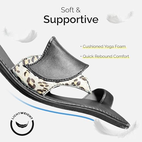 Leather Slippers – Handcrafted Genuine Leather Flip Flops for Men, Women Indoor Outdoor Comfort, African Print Design, Brown Black Sandals with Bag – Stylish, Durable, Cushioned Fit4