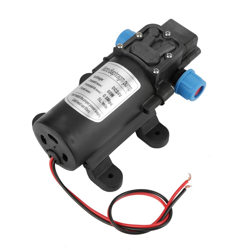 Elektryczna pompa membranowa SustVita 24 V 60 W, maksymalne ciśnienie 0,8 MPa i natężenie przepływu 5 l/min, samozasysająca do oprysków rolniczych i mycia samochodów