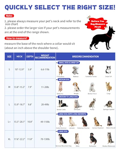 Soft Dog Cone Collar After Surgery Alternative for Dogs to Stop Licking, Comfort Collars for Large/Medium/Small Pet/Cat, Comfortable Elizabethan Neuter Recovery E Cones of Shame Neck & Head Ecollars