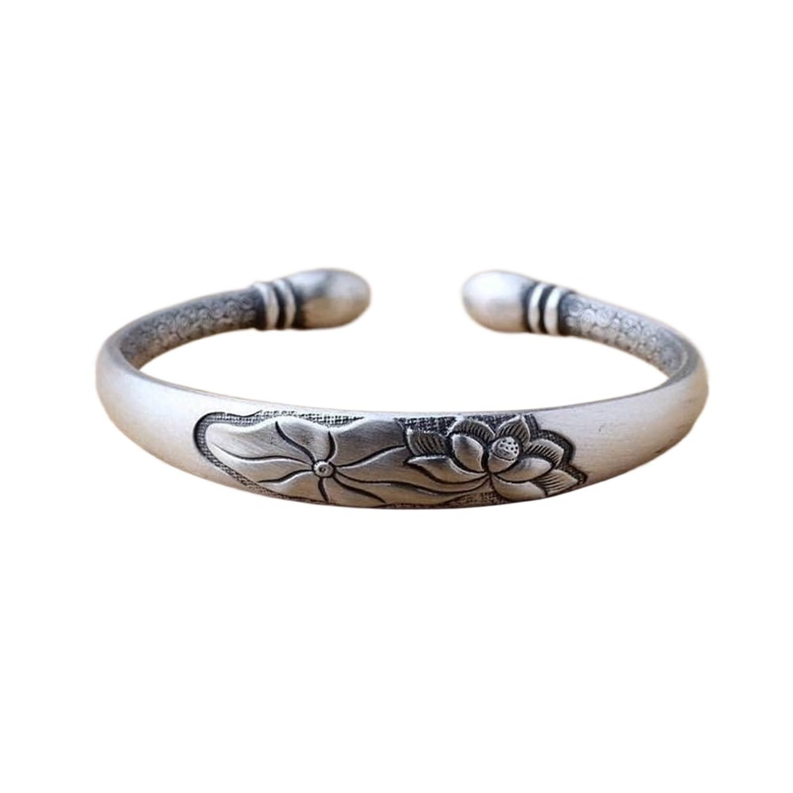 Bracciale in argento, bracciale rigido alla moda, braccialetto in argento 999 Bracciale aperto Zen us Detti buddisti femminili Bracciale in argento Come mostrato, i braccialetti possono essere regalat