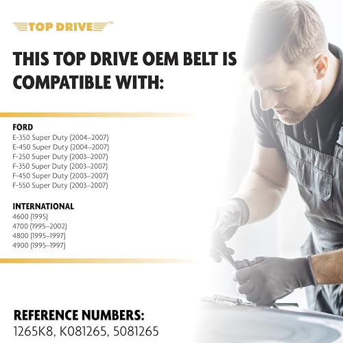 Image of Top Drive, 8PK3213, Premium Engine EPDM Serpentine Belt, 127.05 inch Length | 8-Rib, Automotive Replacement Serpentine Belt, Equivalent References K081265 and 5081265