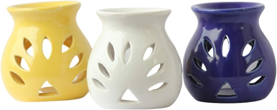 Brahmz Set of 3 Regular Ceramic Aroma Burner Oil Diffuser with Tealight