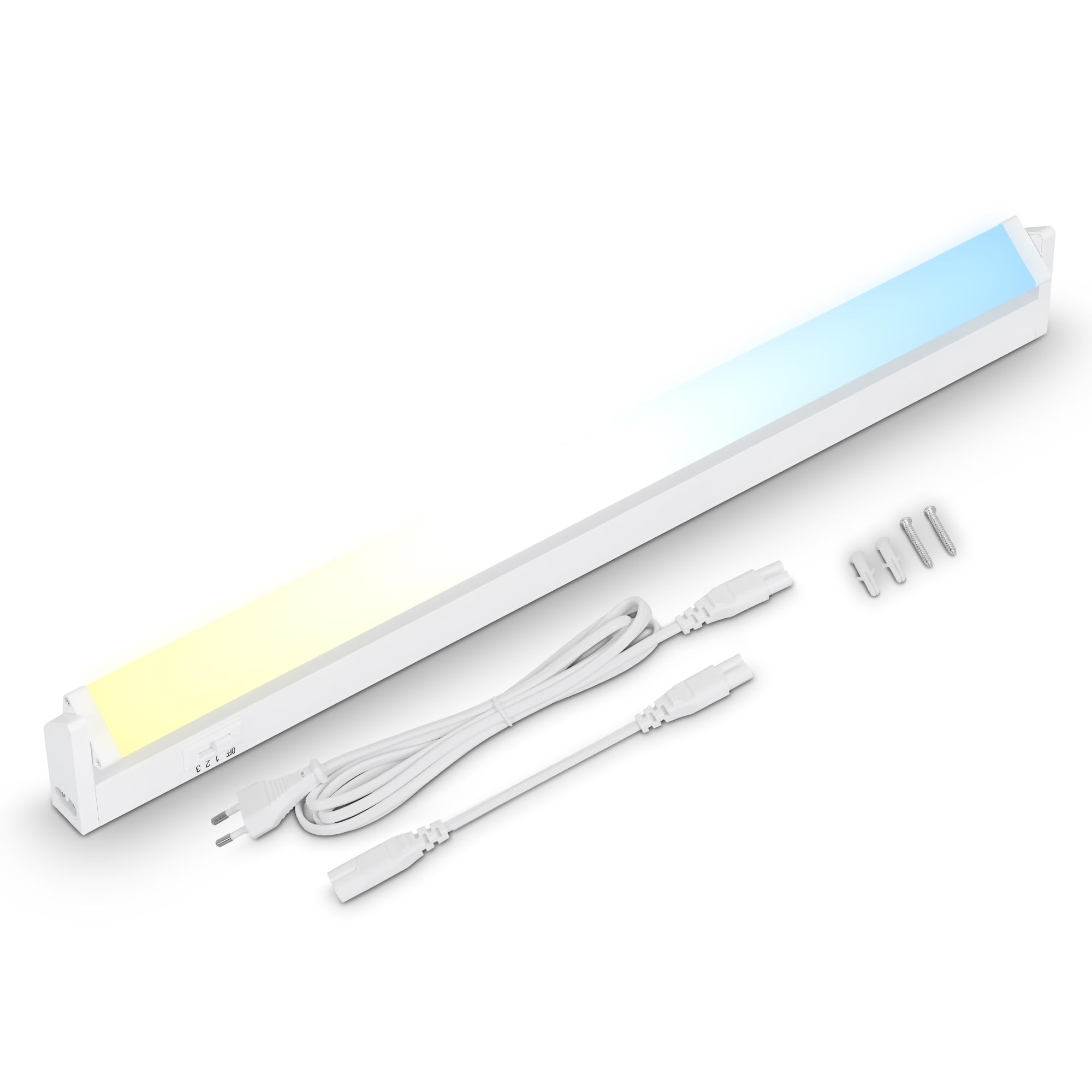 BRILONER Leuchten 2224-016 LED Under-Unit Lamp, Swivelling, CCT Under-Unit Light, Kitchen, Colour Temperature, Adjustable, Cabinet Light, White, 54.5 cm