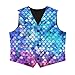 Suhoaziia Mermaid Scales Boys Suit Vest Lightweight Formal Dress Waistcoat Vest 3 Buttons Casual Wedding Tuxedo Party Waistcoat with Pockets Spring Fall Outwear Jackets Fashion Outfits