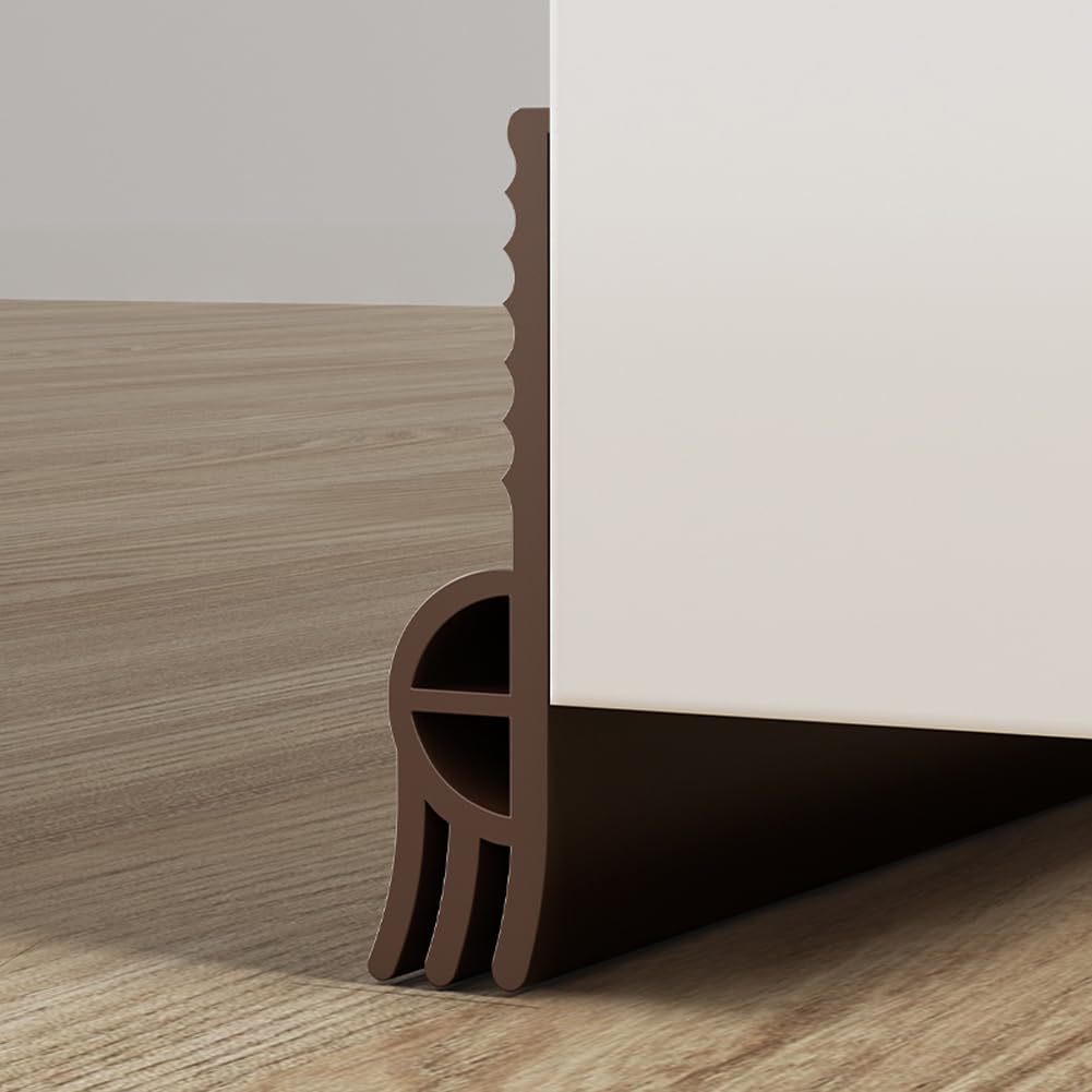 Tira de sellado para burletes de aire, parte inferior debajo de la puerta, relleno de huecos, tira de sellado insonorizada, burlete de puerta, bloqueador de puertas (transparente, 100 x 2,8 cm, 5)