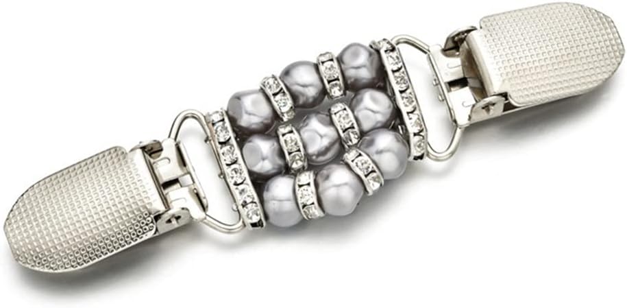JSEIAJB Women Vintage Beads Brooch Retro Cardigan Buckles Clip Pin