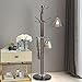 Kertnic Metal Coat Rack Stand with Natural Marble Base, Free Standing Hall Tree with 12 Hooks for Hanging Scarf, Bag, Jacket, Home Entry-way Hat Hanger Organizer (Bronze)