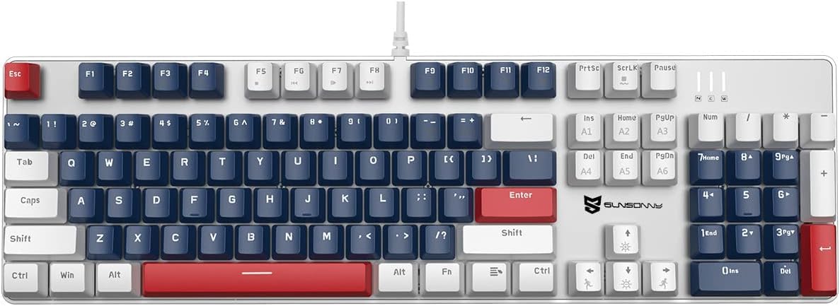 Qisan Mechanical Gaming Keyboard Wired Ice Blue Led Backlit Keyboard Brown Switch Full Size 104 Keys US Layout | Computer Keyboards | Gaming Accessories — view 12