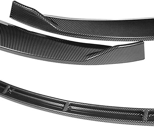 Stay-Tuned, 5PCS ABS STP-Style Front Bumper Lip Spoiler Body Kit + Universal 31" x 4" Side Skirts, Compatible with 2012-2016 Tesla Model S, Exterior Accessory (Carbon Painted)