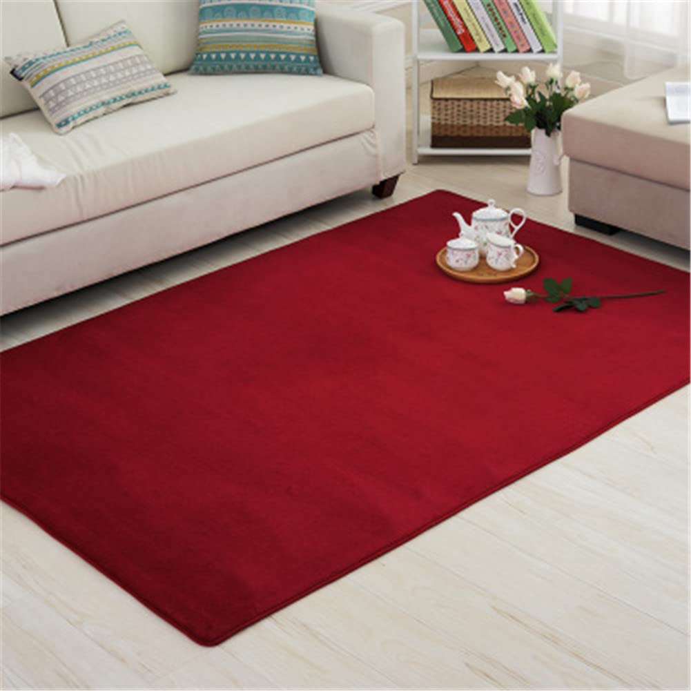 Tapis de salon shaggy rouge pour chambre transformez votre interieur avec douceur 160x230 cm