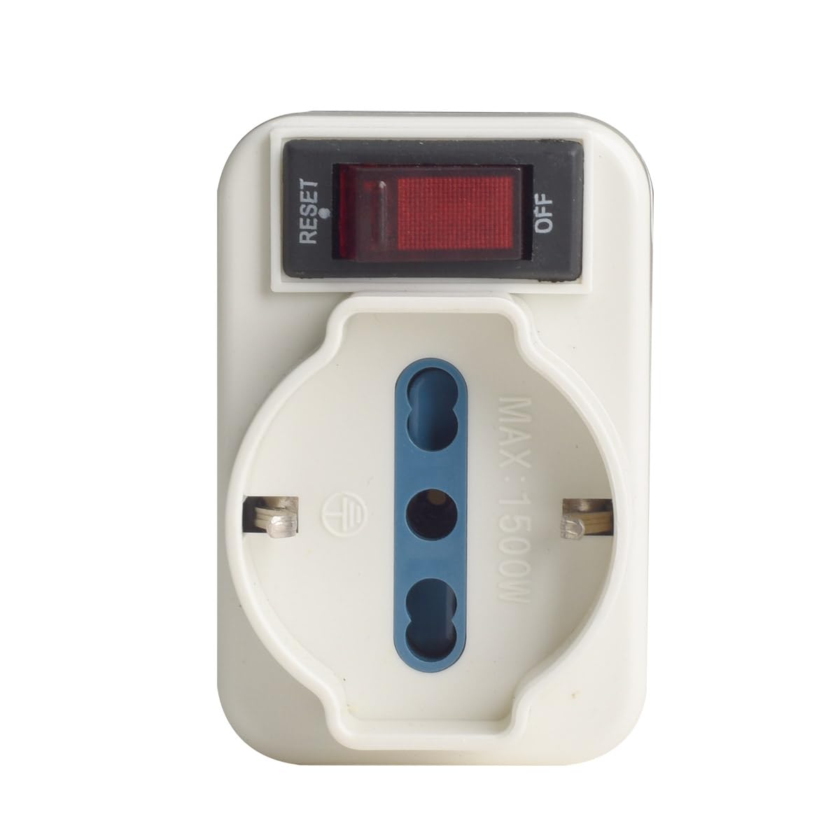 Adattatore Triplo con Interruttore 2 Prese Bipasso 10A/16A + 1 Universale, Spina Elettrica Angolare 10A 2P+T (10 Pezzi)