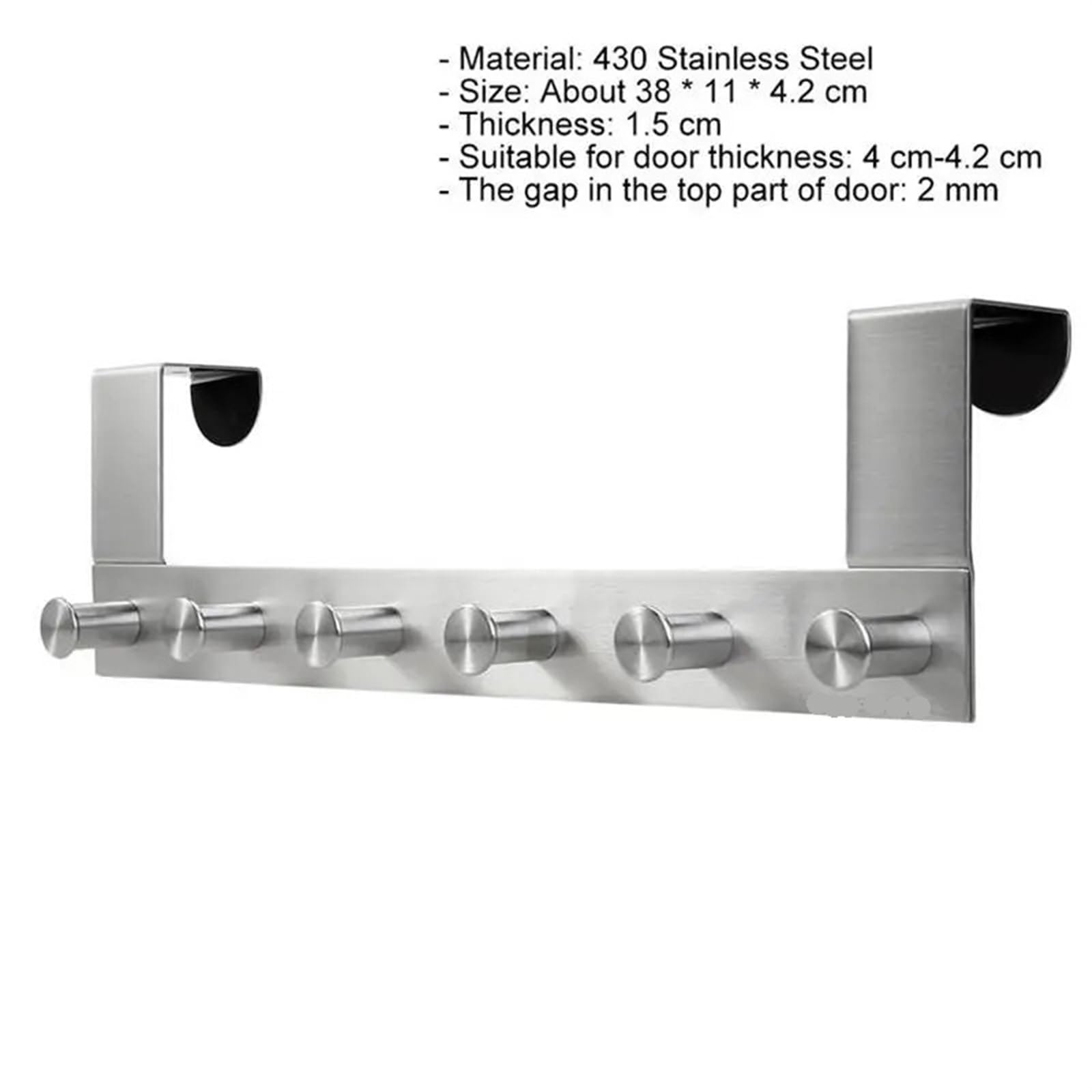 Gancho De Puerta De Acero Inoxidable, Estante Colgante De Pared Sobre La Puerta, Tela, Pantalones, Sombrero, Ganchos For Toallas, Gancho Trasero De Gabinete Con 6 Ganchos (Color : 3)