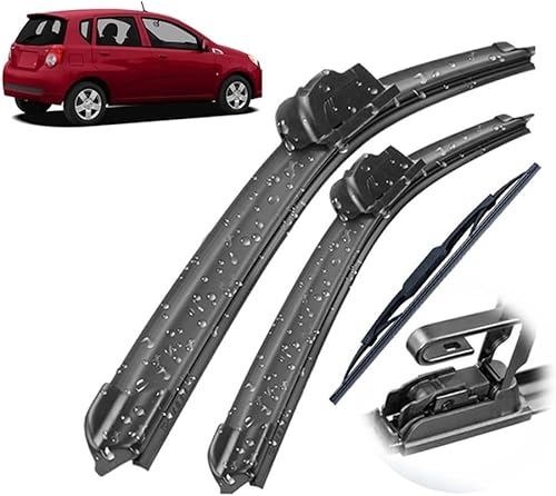 Miniatura 1 de Juego de limpiaparabrisas delantero y trasero compatible con Chevrolet Aveo MK1 2008-2011 parabrisas ventana 22 + 16 + 14 pulgadas