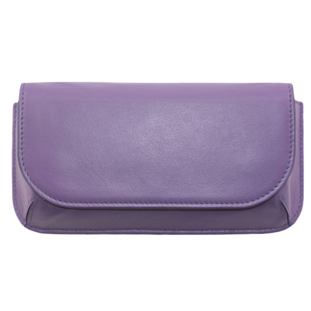 Mala Leather (Purple) Leather Large Structured Glasses Case