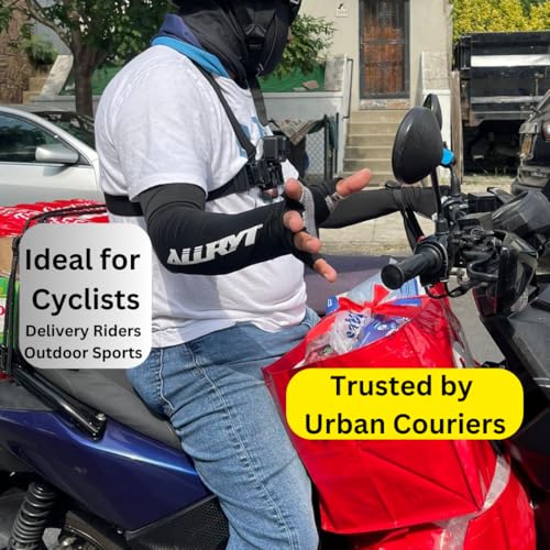ArmorSleeves – 1 Pair of Fingerless Arm Sleeves – UPF 50+ Sun Protection, Breathable Compression, Black UV Sleeves for Delivery Riders, Cyclists & Outdoor Work3