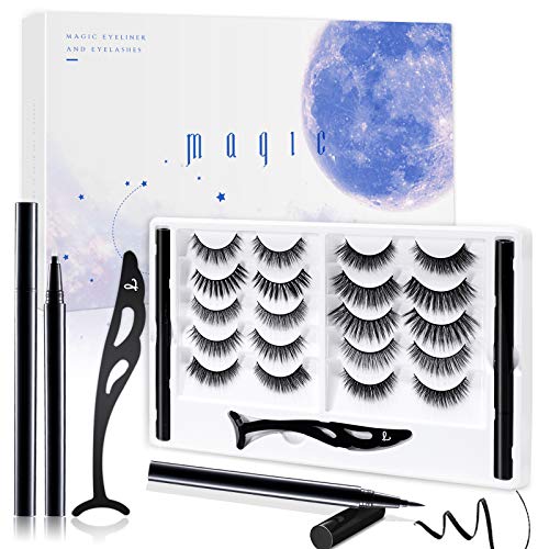 Eyeliner Glue Pen with False Eyelashes Kit/Natural False Lashes with Eyelash Glue Pen/2 in 1 Eyeliner Glue Pen for Fake Lashes