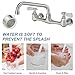BWE Commercial Kitchen Faucets, Laundry Faucet 8 Inch Center Wall Mounted Kitchen Faucets with 8