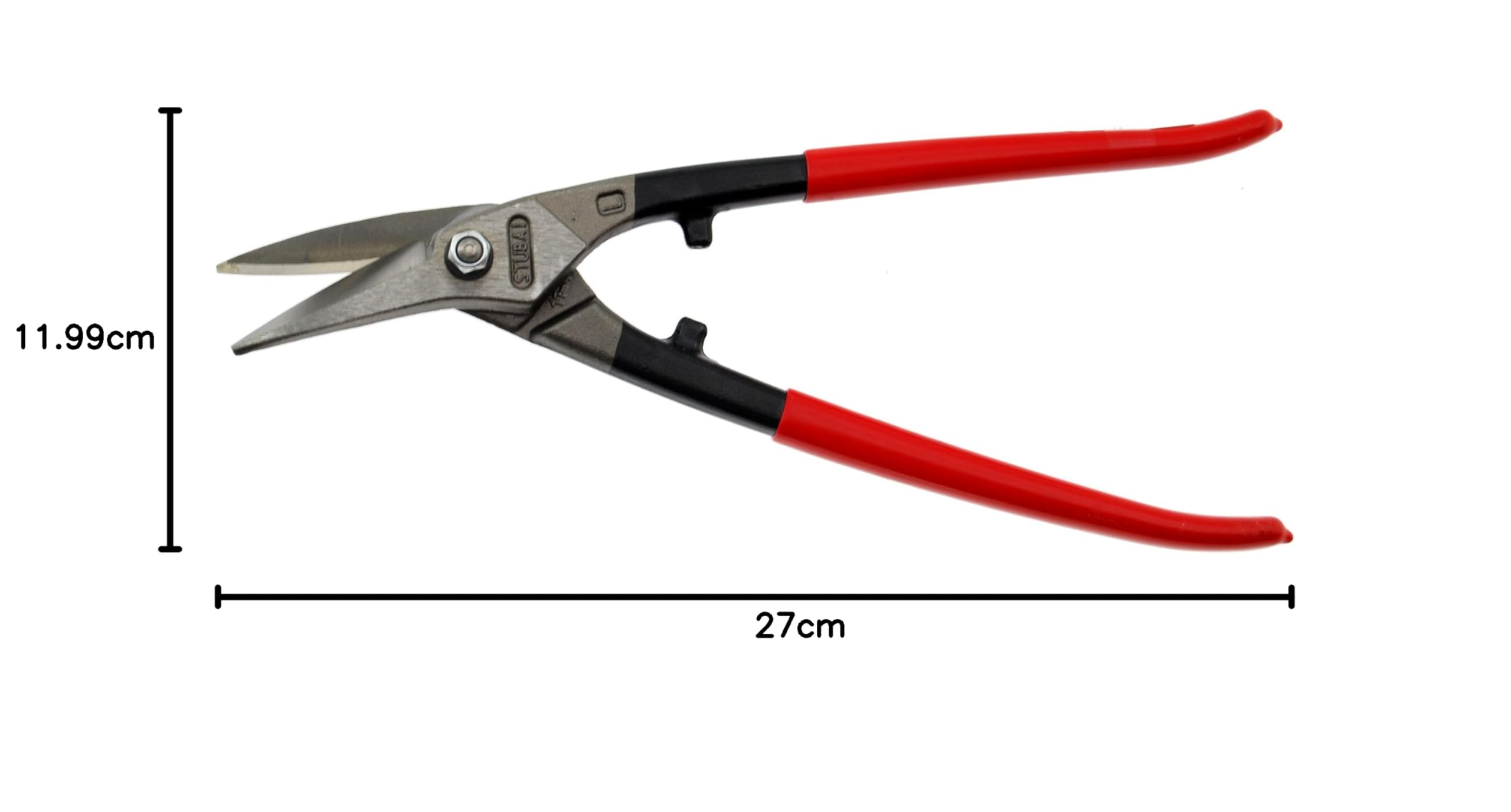 STUBAI Kombi-Blechschere, links, 280 mm – PVC-isoliert, präzise & langlebig für Metallbleche, geschwungene & gerade Schnitte, ergonomischer Griff, robust & hochwertig für Handwerk & Industrie