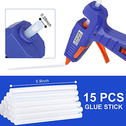 3 Pieces Glue Gun With 15 Glue Sticks, Hot Glue Sticks Mini Hot Glue Gun Kit Fast Preheating Craft Glue Guns For Diy Arts Home School Holiday Decoration, 30W, Blue/Orange/Pink #TOP2