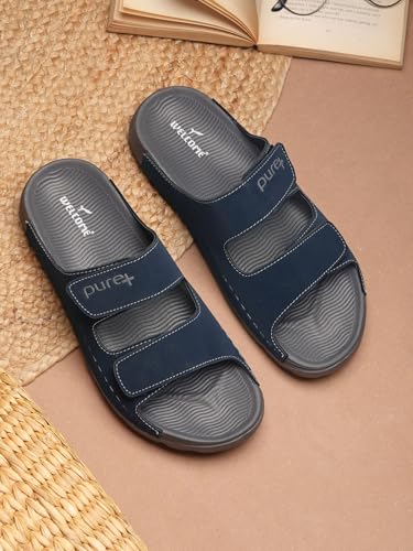 Image of URJO PURE Men's Sliders /Slippers Lightweight Super Flexible Arch Support Durable Anti Skid & Stylish Dailywear Sliders /Slippers for Men (URJO by Welcome)