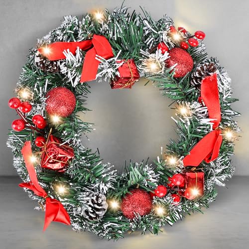 Weihnachtsdeko Kranz Tür, LED Weihnachtskranz, Türkranz Weihnachten,...
