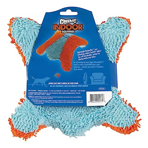 Image of Chuckit! Indoor Fetch Squirrel Toy for Dogs - Interactive Dog Toys for Boredom, Orange and Blue