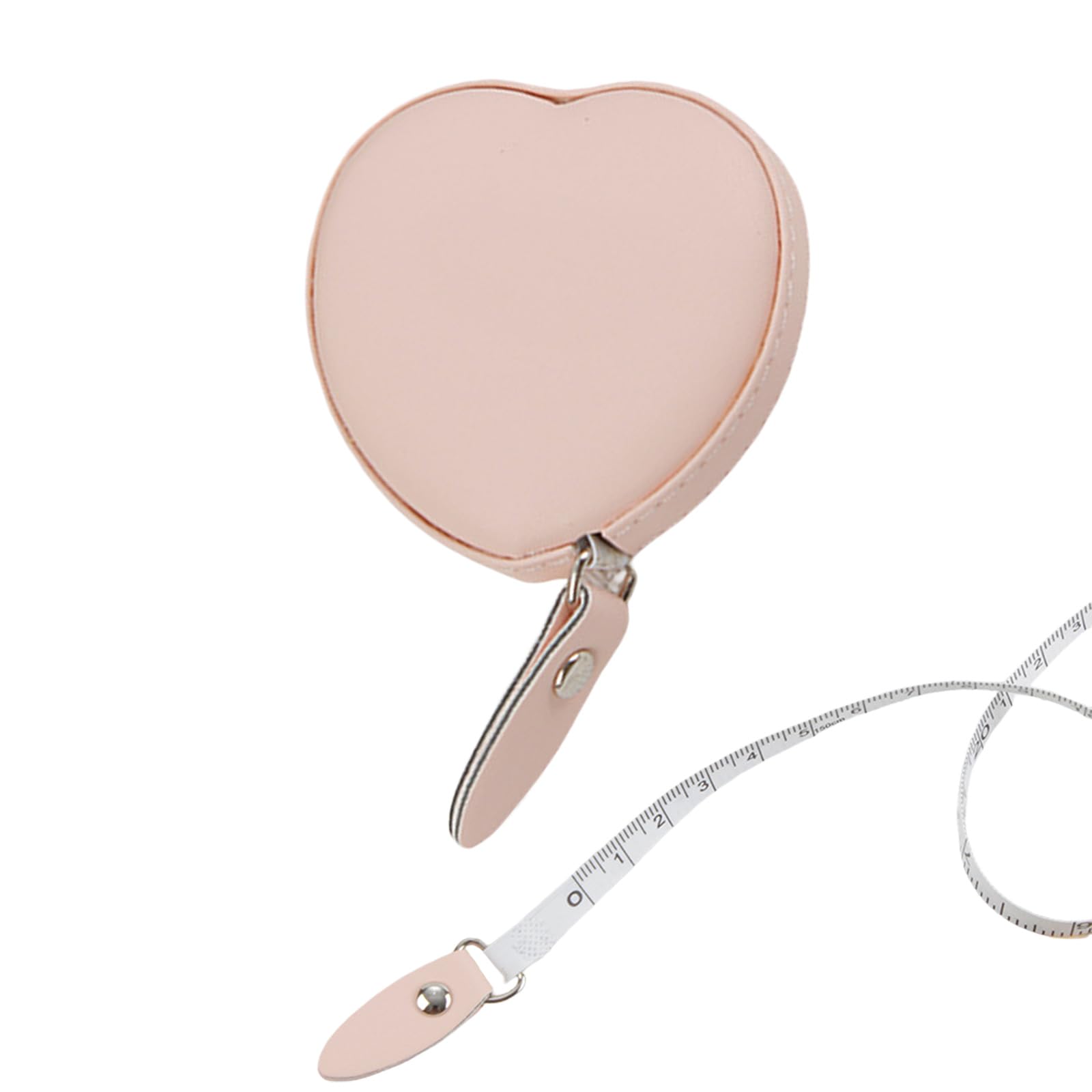 Retractable Leather Tape Measure, 60 Inch/1.5m Soft Body Measuring Tape, Double Scale Sewing Tape Measure for Tailors Designers Fitness Weight Loss, Pink