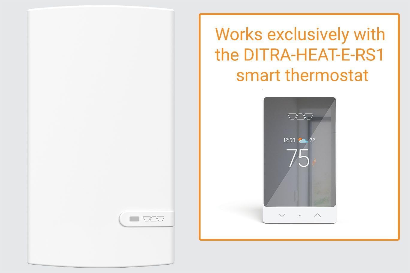 Schluter Ditra-Heat-E-RRS Power Module - Compatible with Ditra-Heat-E-RS1 Thermostat - Extends Power Output by 15 Amps, Supports 120V/240V Cables - Built-in Class A GFCI, Easy Installation - DHERR2/BW