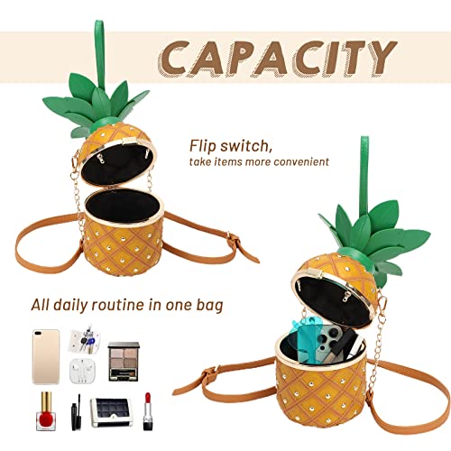 Lanpet Pineapple-Shaped Crossbody Bag for Women PU Leather Rivets Chain Strap Shoulder Bag Tote Handbags4