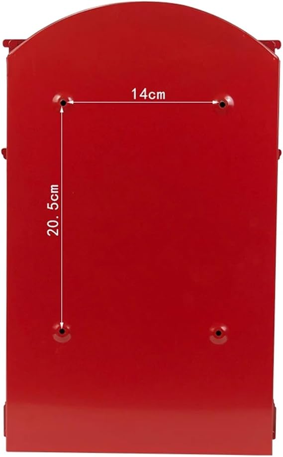 Lambda Matt Red Letterbox Wall Mount Locking Vintage Lockable Metal Mailbox - Large Capacity Postbox Security Mailbox - Outdoor Mail Box