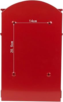 Lambda Matt Red Letterbox Wall Mount Locking Vintage Lockable Metal Mailbox - Large Capacity Postbox Security Mailbox - Outdoor Mail Box