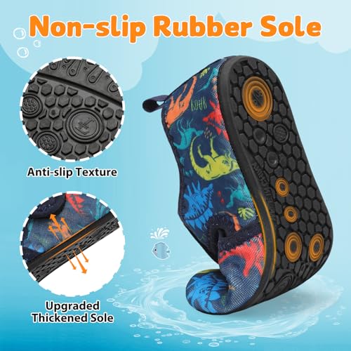 Image of LeIsfIt Kids Water Shoes Girls Boys Quick Dry Aqua Socks Breathable Swim Shoes Non-Slip Barefoot Socks for Beach Surf