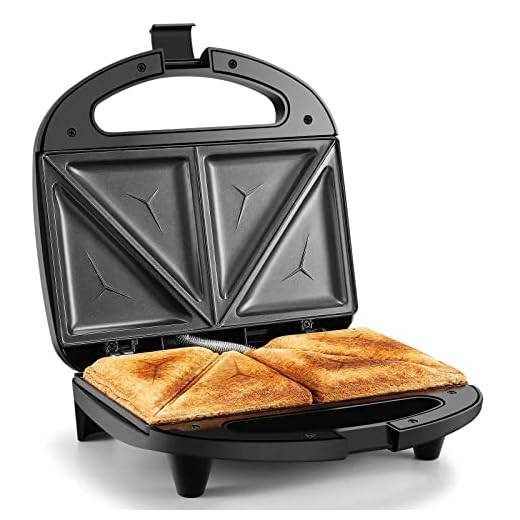 OSTBA Sandwich Maker, Toaster and Electric Panini Press with Non-stick plates, LED Indicator Lights, Cool Touch Handle, Black