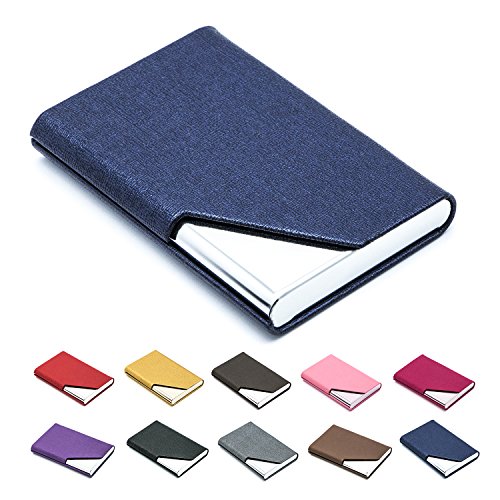 Padike business name card holder luxury pu leather & stainles…