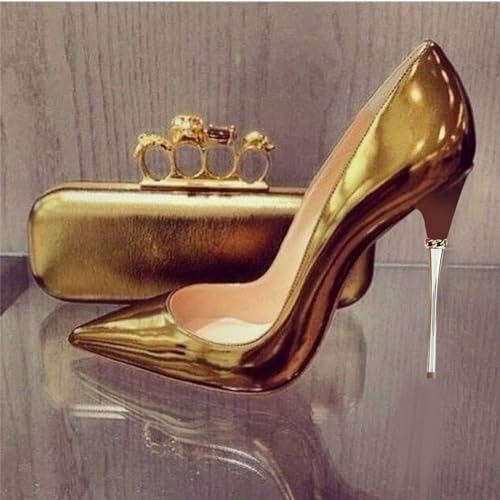 FSJ Women Sexy Slip On Formal Pumps Stiletto Heels Pointy Toe Chic Party Evening Dress Ladies Work Shoes Size 4-15 US3