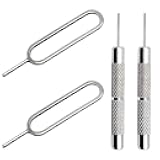 AYWFEY 4 Pcs SIM Card Removal Openning Tool Tray Eject Pins Needle Opener Ejector Compatible with All iPhone Apple iPad HTC Samsung Galaxy Cell Phone Smartphone Watchchain Link Remover (Style A)