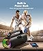 Ortizan 80W Speakers Bluetooth Wireless Loud with Bass, 24H Playtime, IPX7 Waterproof, Bluetooth 5.3, TWS Pairing, Large Outdoor Speaker with Lights, Portable for Garage, Camping and Beach - Black