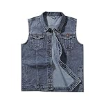 Men’s Casual Lapel Button-Down Denim Vest Sleeveless Trucker Jeans Vests Jacket www.denim.fit