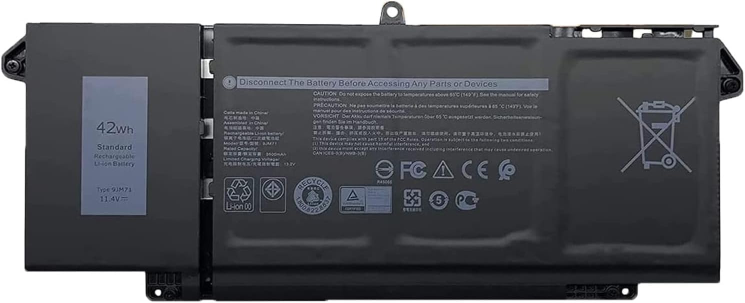 9JM71 7FMXV 4M1JN 1PP63 Laptop Battery Replacement for Dell Latitude 5320 7320 7420 7520 Latitude 5320 2-in-1/7320 2-in-1/7420 2-in-1 P133G P134G P135G P136G P138G P139G P110F Serie(11.4V 42Wh