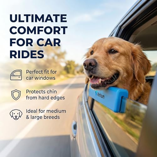 Dog Window Guards for Cars Pet Car Window Chin Rest for Comfortable Car Rides No Tools Required Waterproof Easy Clean for Ride. CHILL. Repeat (Blue) - Image 2