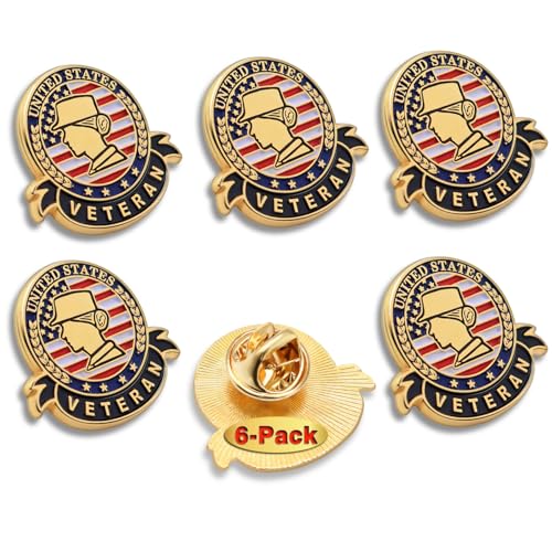6 Pack US Female Soldier Veteran Day Lapel Pins– Patriotic American Flag Pin Memorial Day Military Marine Navy Veteran Day Decorations gifts