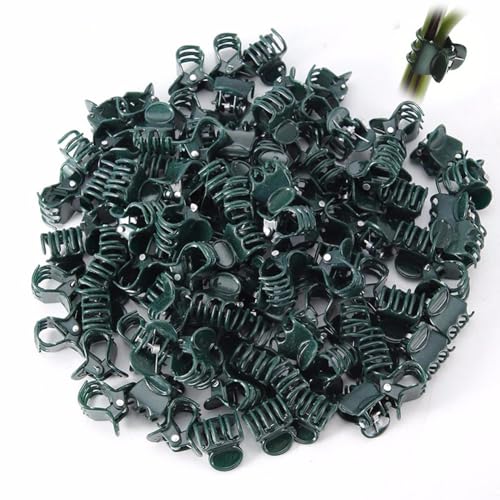 HorizonMega 誘引クリップ 園芸クリップ 100個セット 植物用クリップ 園芸用品 支柱クリップ 誘引クリップ 接ぎ木クリップ ぶどうクリップ つる植物 固定用 園芸用クリップ ガーデニング用品 植物支柱クリップ 花 フラワークリップ 再利用可能